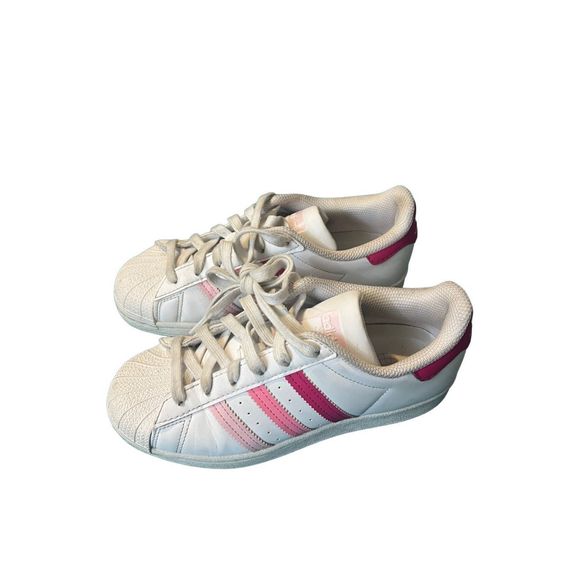 Adidas Superstar J Big Kids' Shoes Cloud White/Clear Pink/Bliss Pink kids size 4 - Picture 3 of 11